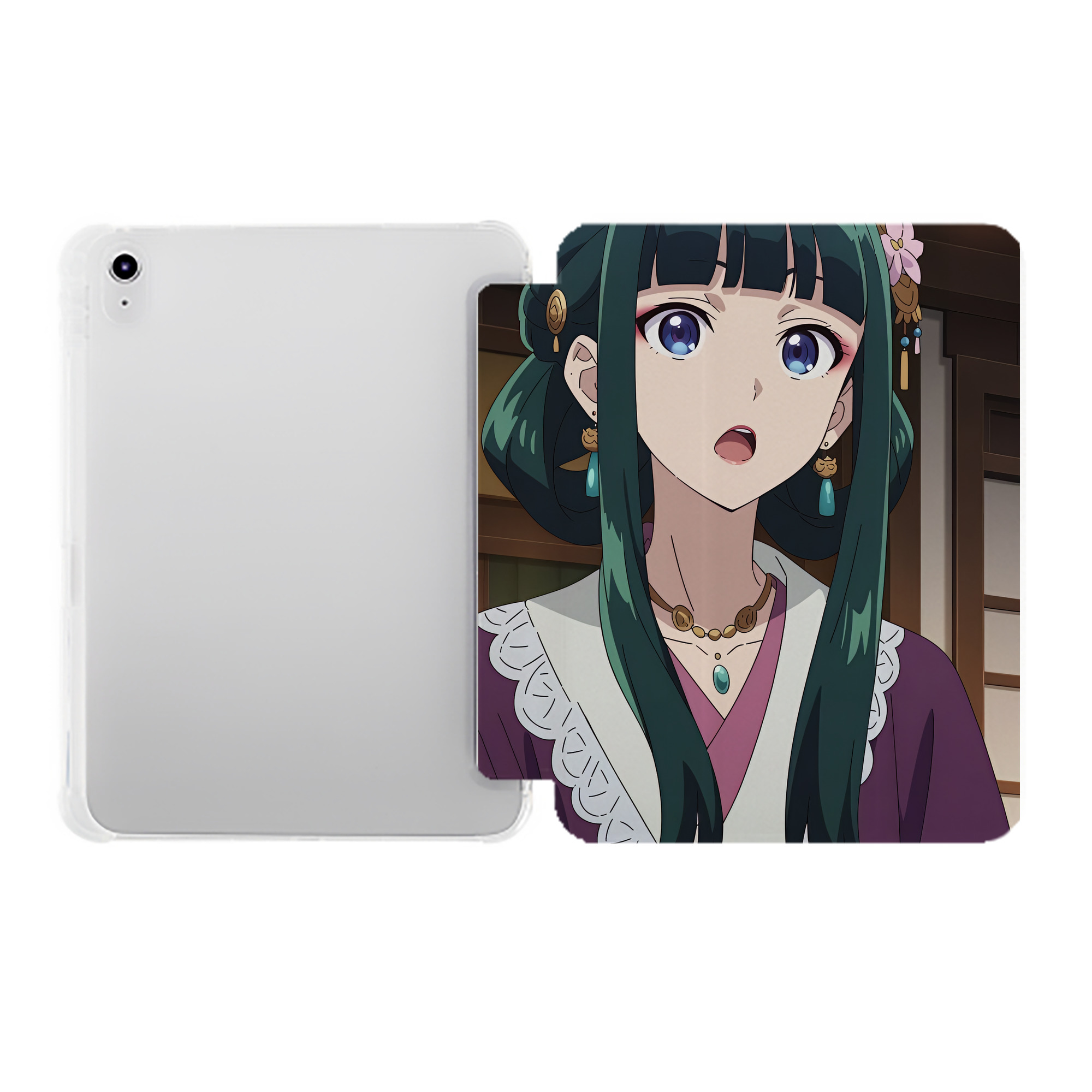 （画像用） 薬屋のひとりごと The Apothecary Diaries IPad ケース ペン収納付き 三つ折りスタンド PUレザー×シリコン 対応機種9.5/10.5/10.9インチ
